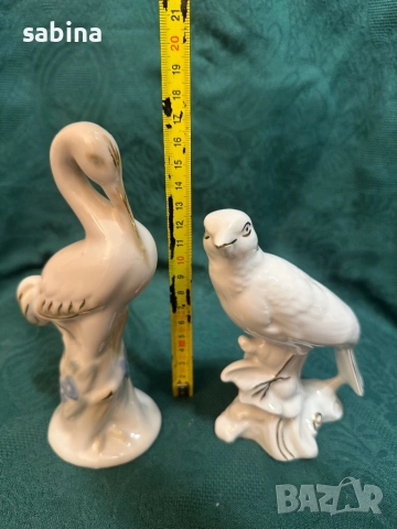 Фигури/статуетки птица и жерав-Полонное и Лимож/Limoges, снимка 3 - Антикварни и старинни предмети - 52999002
