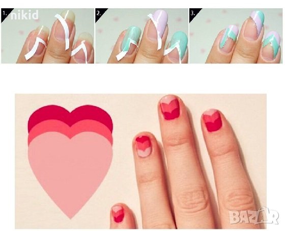 сет 24 вида ФРЕНСКИ МАНИКЮР лепенки за нокти маникюр, снимка 3 - Продукти за маникюр - 32031520