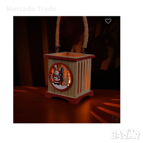 Декоративен фенер Mercado Trade, Дърво, Снежен човек, снимка 2 - Декорация за дома - 42827329