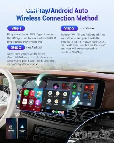 Нов Бърз и компактен безжичен CarPlay адаптер Ottocast Pro за кола автомобил, снимка 2 - Друга електроника - 49654727