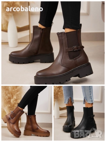 Дамски боти тип „Челси“, 3цвята 