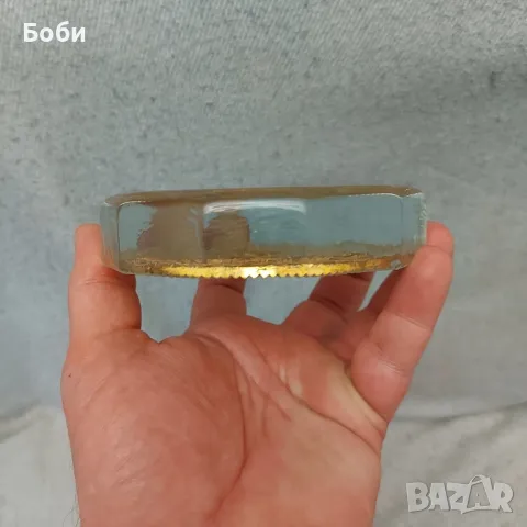 Старо Соц Рядко Стъклено Преспапие 681г. Хан Аспарух , снимка 16 - Колекции - 48908493