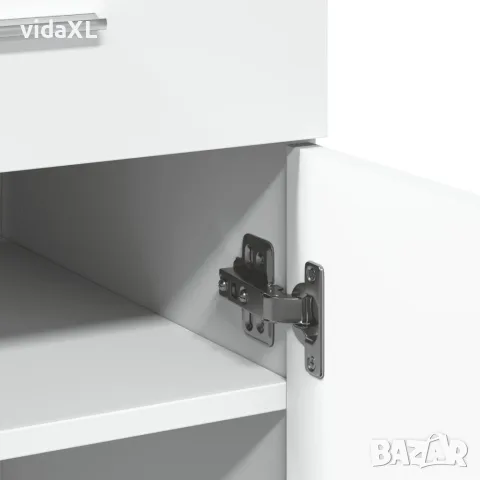 vidaXL Страничен шкаф, бял, 80x42,5x93 см, инженерно дърво, снимка 6 - Бюфети - 56146959