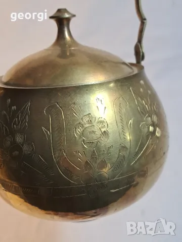 ретро бронзов гравиран чайник 20/3, снимка 3 - Декорация за дома - 49147649