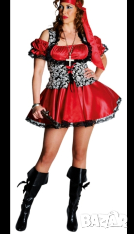 Карнавална пиратска рокля от сатен и дантела със забележка S, снимка 9 - Други - 44803623