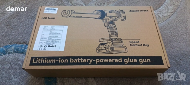 Електрически безжичен пистолет за силикон с 2X2000mAh батерии, против прокапване, LED светлина, снимка 8 - Други инструменти - 54029090