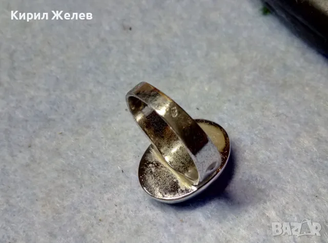 АВТОРСКИ СКЪПОЦЕНЕН СРЕБЪРЕН ПРЪСТЕН СРЕБРО 800 с ШЛИФОВАН ЗЕЛЕН ОНИКС и ЩЕМПЕЛ на ЮВЕЛИРА 47966, снимка 7 - Пръстени - 49886730