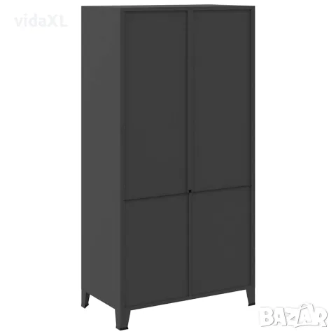 vidaXL Индустриален гардероб, черен, 90x50x180 см, метал, снимка 4 - Гардероби - 56147073