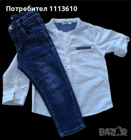 Риза с дънки, снимка 1 - Детски комплекти - 40177289