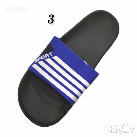Мъжки джапанки с широка лента отпред и бели линии, снимка 5 - Мъжки чехли - 52879803