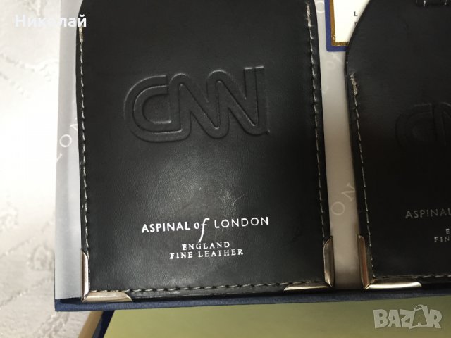 Етикети за багаж Aspinal of London сет, естествена кожа подаръчна кутия, топ качество брандирани CNN, снимка 10 - Други - 35267782