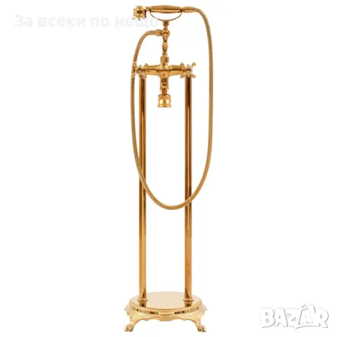 Свободностоящ смесител за вана, инокс, 99,5 см, златист, снимка 3 - Смесители - 47528903