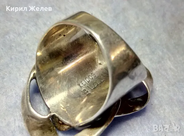 XEIPOS Бутиков АР НУВО СЕДЕФЕН СРЕБЪРЕН ПРЪСТЕН СРЕБРО 925 с КРАЛСКИ СЕДЕФ ЮВЕЛИРНА ИЗРАБОТКА 49106, снимка 2 - Пръстени - 49427751