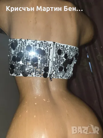 Бюстие с пайети с цип