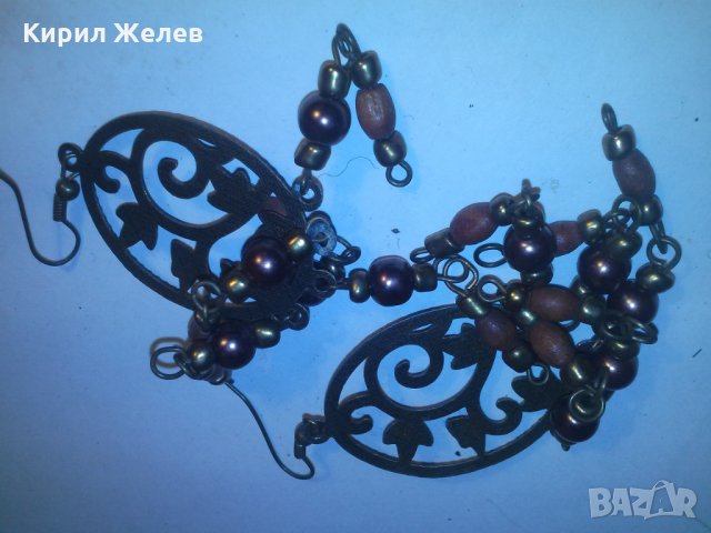 РЕТРО / ВИНТИДЖ ОБЕЦИ с ПЕРЛЕНИ ВИСУЛКИ 10005, снимка 8 - Обеци - 29815063