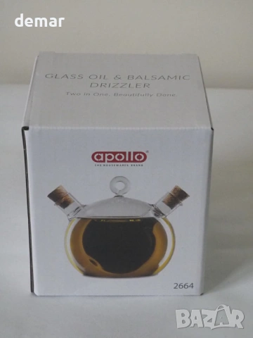 Стъклена бутилка за олио и оцет apollo THE HOUSEWARES BRAND с коркови тапи, снимка 4 - Други - 54216788