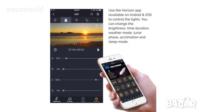 "ПРОМОЦИЯ" LED осветление Zetlight Lancia ZP4000-1200М 48W Marine WIFI 120-140 см., снимка 3 - Други - 33292161