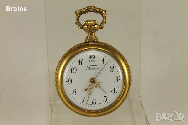 1960's Швейцарски Дамски Джобен Часовник NOVUS, снимка 3 - Антикварни и старинни предмети - 49574348