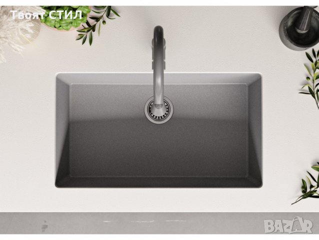 Гранитна Мивка за Кухня с отцедник модел Вграждане под плот ЛОНДОД 80, снимка 4 - Други - 31266096