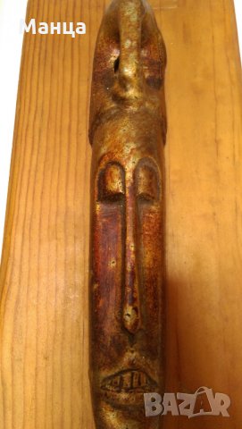 Африканска бронзова маска Фанг, снимка 2 - Антикварни и старинни предмети - 31620461