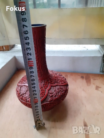 Cinnabar Laquer - уникална стара китайска ваза, снимка 5 - Антикварни и старинни предмети - 53270178