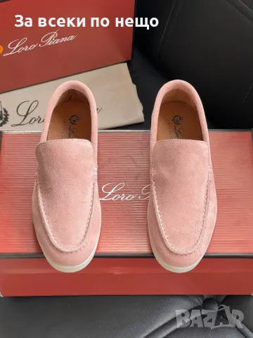 Loro Piana Дамски Розови Обувки Естествен Велур Лоро Пиана Код E243, снимка 5 - Дамски ежедневни обувки - 50412423