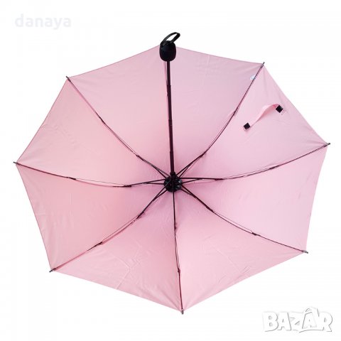 1785 Ръчен тройно сгъваем чадър за дъжд противоветрен едноцветен, снимка 7 - Други - 31009264