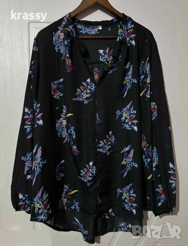 Страхотна голяма дамска блуза на цветя (размер 2ХЛ)