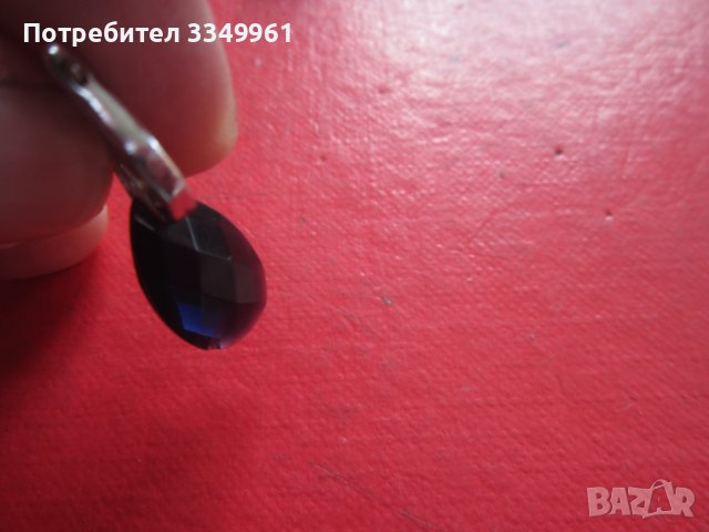 Уникални сребърни обеци 925 тъмно сини камъни, снимка 2 - Обеци - 36773204