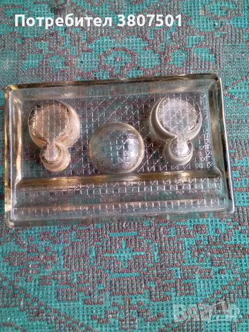 Стъклена мастилница, снимка 4 - Антикварни и старинни предмети - 48668814