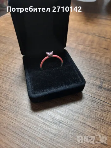 Сребърен пръстен с камък "сърце", снимка 6 - Пръстени - 48373882