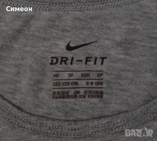 Nike DRI-FIT оригинална тениска ръст 122-128см Найк памучна фланелка, снимка 3 - Детски тениски и потници - 36990674