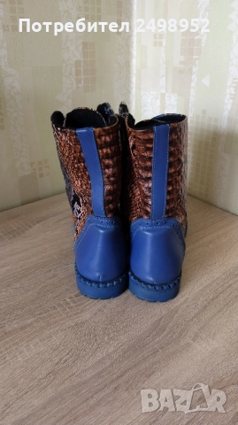 Дизайнерски боти от естествена кожа ,,Gabina", Размер 39, снимка 4 - Дамски боти - 51942670