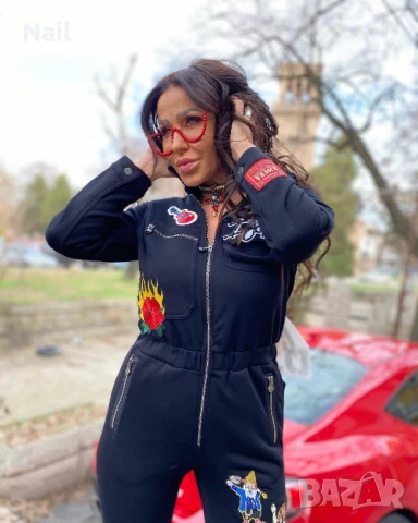  Черен цял гащеризон Djofra one size/S/M/, снимка 6 - Гащеризони - 51001261