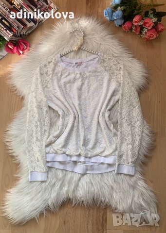 Дантелена блуза Н&М, снимка 1 - Блузи с дълъг ръкав и пуловери - 31884865
