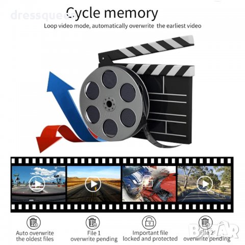 А10 Видеорегистратор за кола с камери за предно и задно виждане, снимка 10 - Аксесоари и консумативи - 38074801