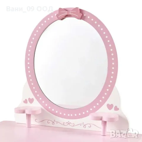 Детска тоалетка с огледало, чекмедже и табуретка, снимка 5 - Тоалетки - 48227616