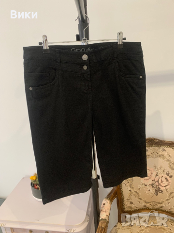 Черни дънки до коляното в размер М, снимка 17 - Къси панталони и бермуди - 44779474