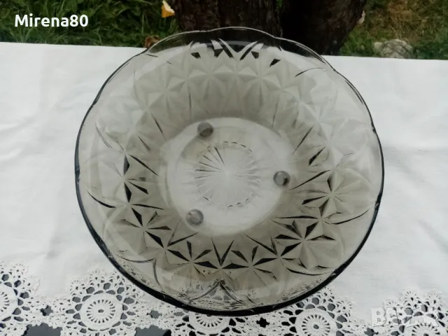 Фруктиера опушено стъкло, снимка 3 - Чинии - 47825280