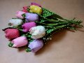Текстилни Цветя Ръчна Изработка Текстилни Лалета Лалета от Плат , снимка 5