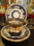 ☕ Crown Staffordshire Edwardian England circa 1907 – Троен сет „Кобалт & Злато“, снимка 4