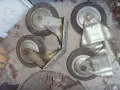 Въртящи се колела от поцинкована стомана с черна гума, снимка 1
