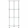 vidaXL Етажерка с 4 рафта, прозрачна, 30x30x100 см, закалено стъкло, снимка 2