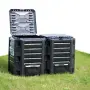 vidaXL Градински компостер, черен, 1600 л, снимка 2