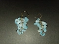 Висящи обеци със син камък, снимка 3
