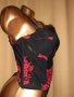 PURE 85/90 C Черен корсет на големи червени рози  , снимка 4