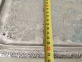 посребрен месингов поднос,табла, снимка 3