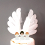 Фигурка  за торта ангел момче момиче с топер ангелски крила , снимка 1