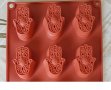 6 бр Хамса Ръката на Фатима дълбоки силиконов молд форма фондан гипс шоколад сапун свещ, снимка 1 - Форми - 37466957