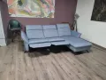 Сив ъглов диван от плат "HUKLA Interliving" с ел. релакс механизъм, снимка 6
